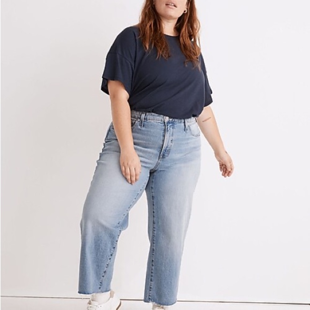 NWT Madewell Perfect Vintage Wide-Leg Crop Jean in Caitlin Wash, Size 22W